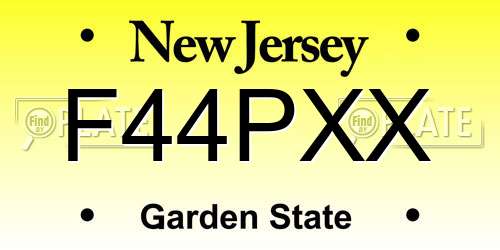 F44PXX New Jersey License Plate