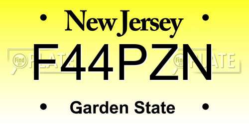 F44PZN New Jersey License Plate