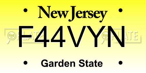 F44VYN New Jersey License Plate