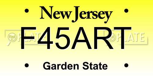 F45ART New Jersey License Plate