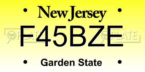F45BZE New Jersey License Plate