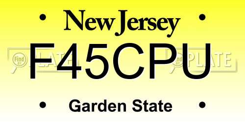 F45CPU New Jersey License Plate