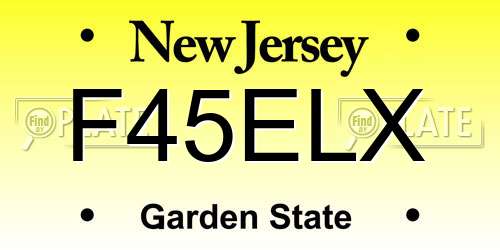 F45ELX New Jersey License Plate