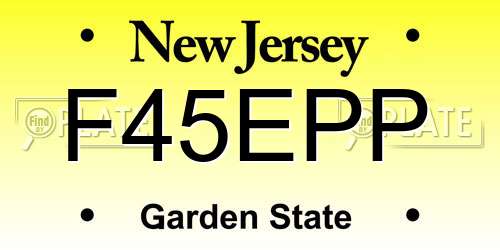 F45EPP New Jersey License Plate