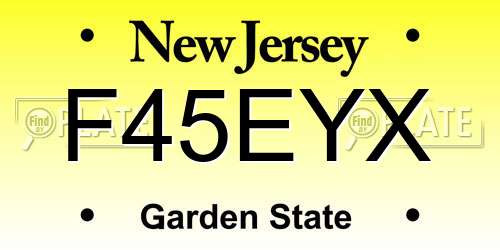 F45EYX New Jersey License Plate