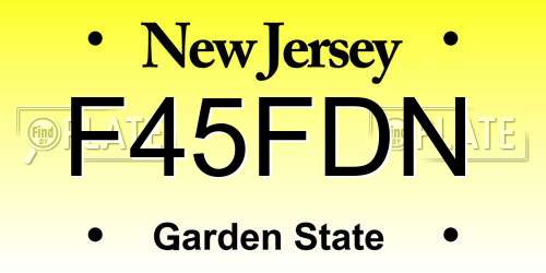 F45FDN New Jersey License Plate
