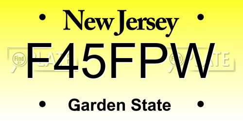 F45FPW New Jersey License Plate