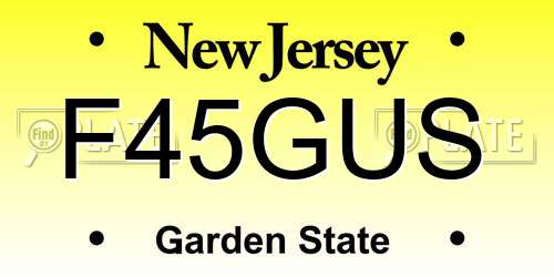 F45GUS New Jersey License Plate