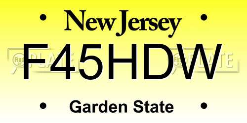 F45HDW New Jersey License Plate