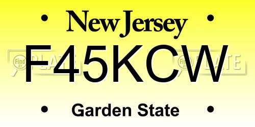 F45KCW New Jersey License Plate