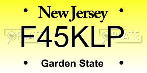 F45KLP New Jersey License Plate