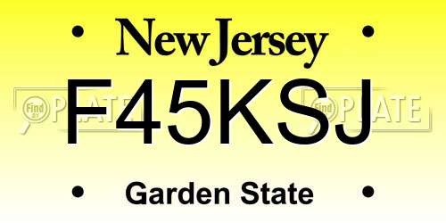 F45KSJ New Jersey License Plate