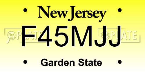 F45MJJ New Jersey License Plate