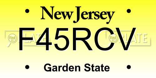 F45RCV New Jersey License Plate