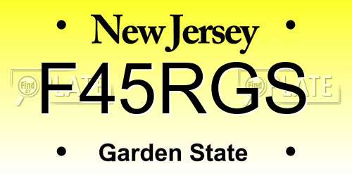 F45RGS New Jersey License Plate