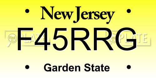 F45RRG New Jersey License Plate