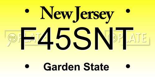 F45SNT New Jersey License Plate