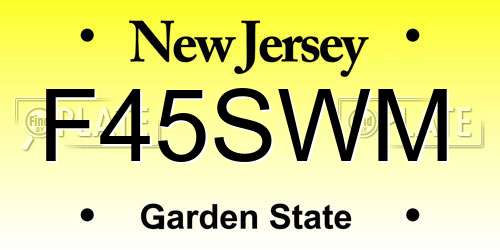 F45SWM New Jersey License Plate