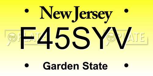 F45SYV New Jersey License Plate