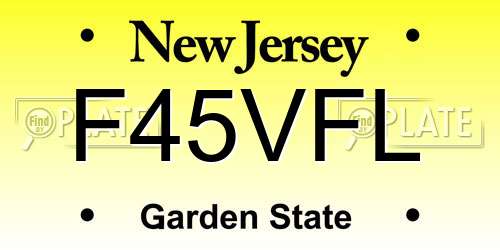 F45VFL New Jersey License Plate