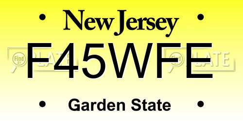F45WFE New Jersey License Plate