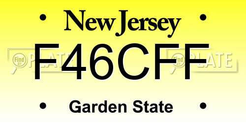 F46CFF New Jersey License Plate