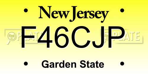 F46CJP New Jersey License Plate