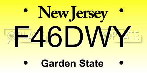 F46DWY New Jersey License Plate
