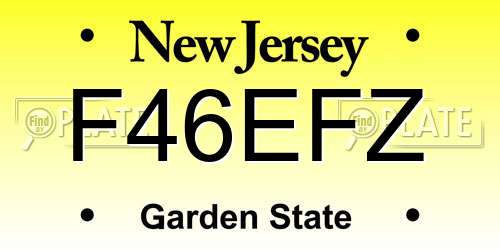 F46EFZ New Jersey License Plate