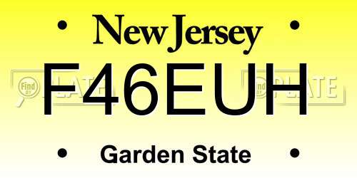 F46EUH New Jersey License Plate