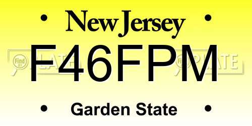 F46FPM New Jersey License Plate