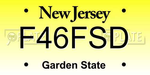 F46FSD New Jersey License Plate