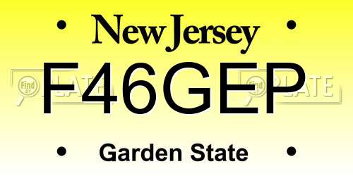 F46GEP New Jersey License Plate