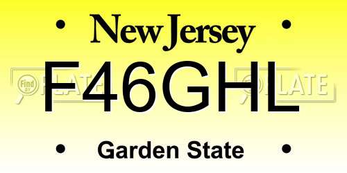F46GHL New Jersey License Plate