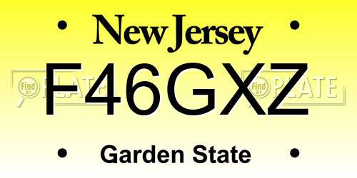 F46GXZ New Jersey License Plate