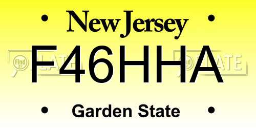 F46HHA New Jersey License Plate