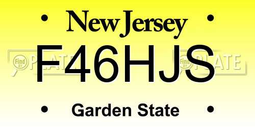 F46HJS New Jersey License Plate