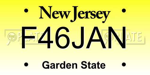F46JAN New Jersey License Plate