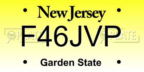 F46JVP New Jersey License Plate