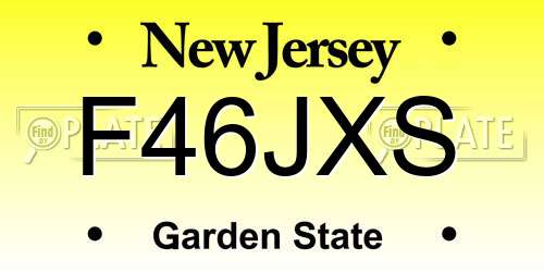 F46JXS New Jersey License Plate