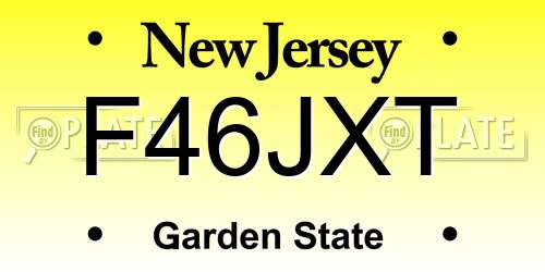 F46JXT New Jersey License Plate