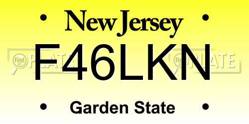 F46LKN New Jersey License Plate