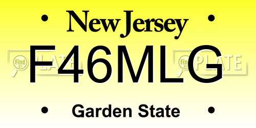 F46MLG New Jersey License Plate