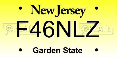 F46NLZ New Jersey License Plate