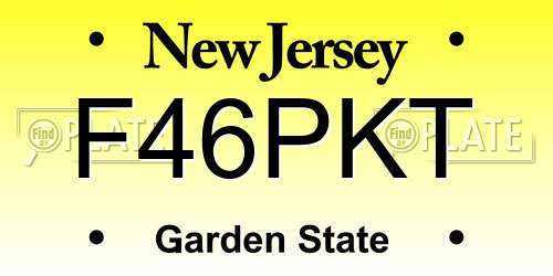 F46PKT New Jersey License Plate