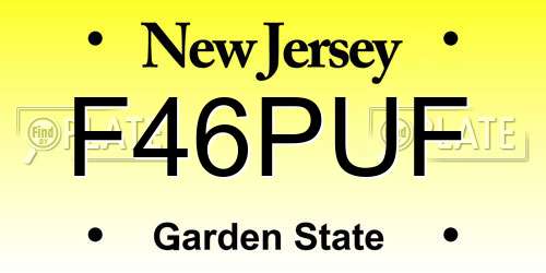 F46PUF New Jersey License Plate