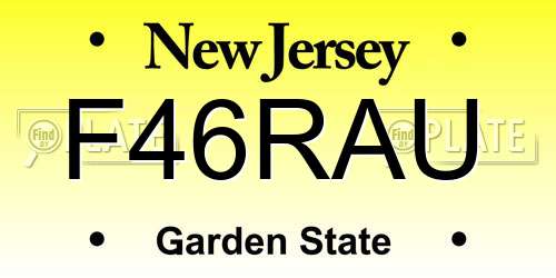 F46RAU New Jersey License Plate