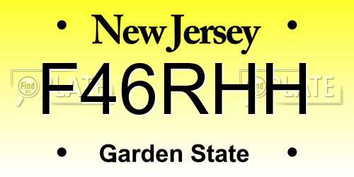 F46RHH New Jersey License Plate