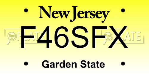 F46SFX New Jersey License Plate