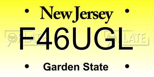 F46UGL New Jersey License Plate
